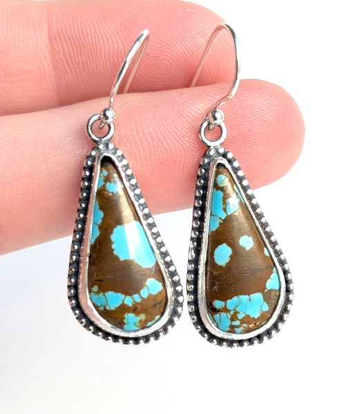 Nevada #8 Turquoise Dangle Earrings