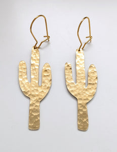 Cactus Brass Earrings