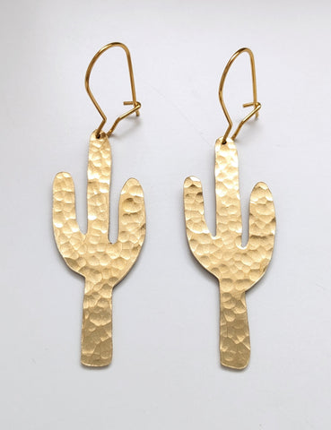 Cactus Brass Earrings
