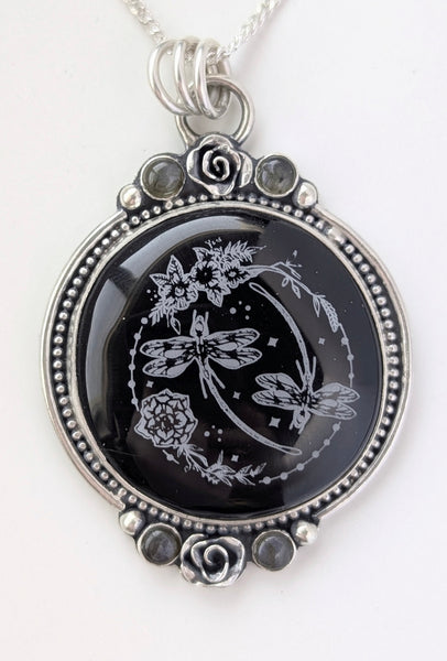 Black Onyx and Labradorite Necklace