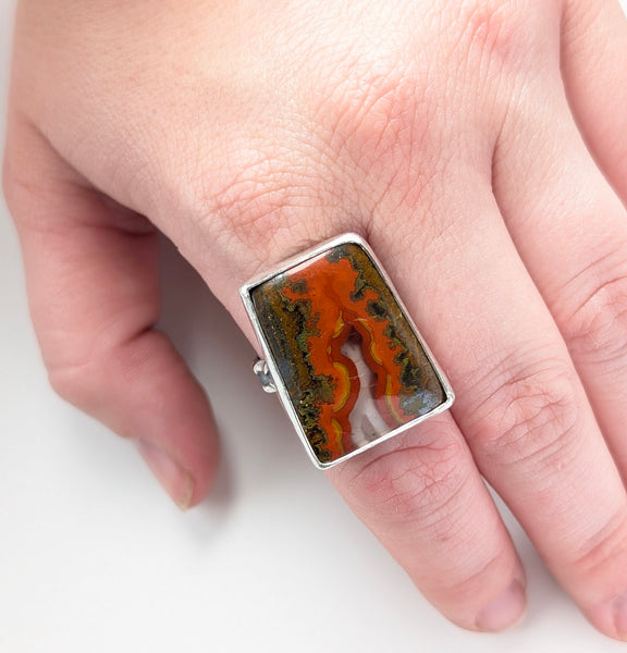 Moroccan Agate Ring Size 9.5