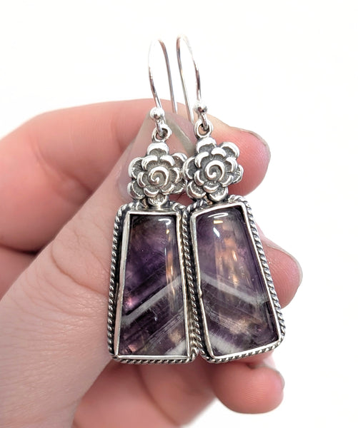 Chevron Amethyst Earrings