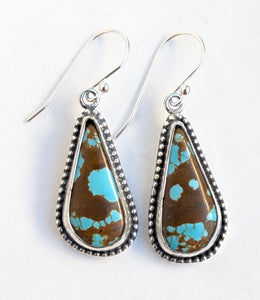 Nevada #8 Turquoise Dangle Earrings