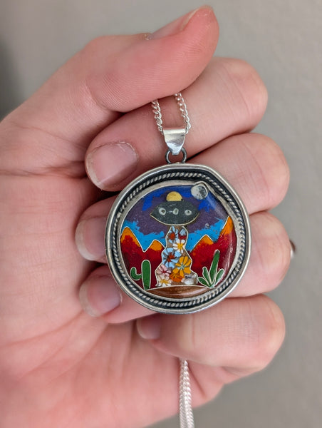 UFO Enamel Necklace