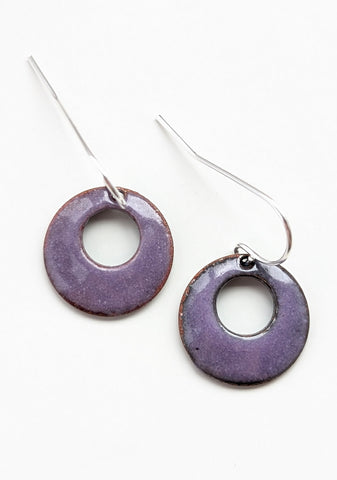 Purple Enameled Earrings