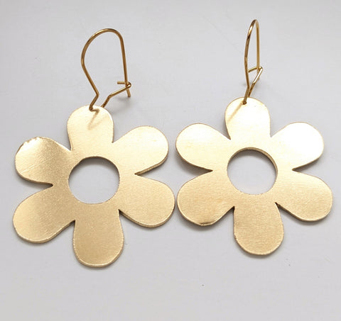 Flower Brass Earrings