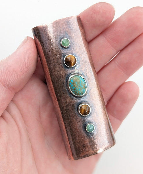 Turquoise and Copper Lighter Cover