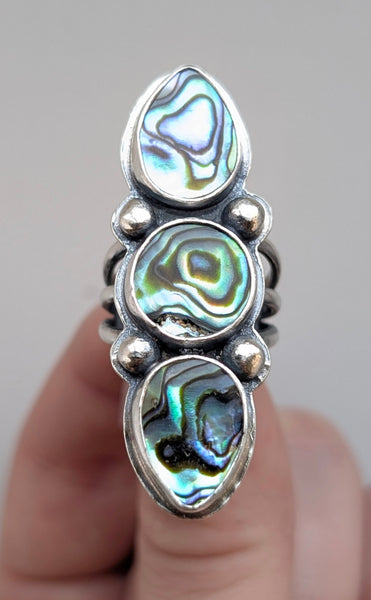 Abalone Shell Ring, Size 6.5