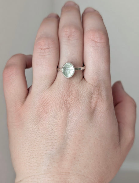 Quartz Scarab Ring, Size 9