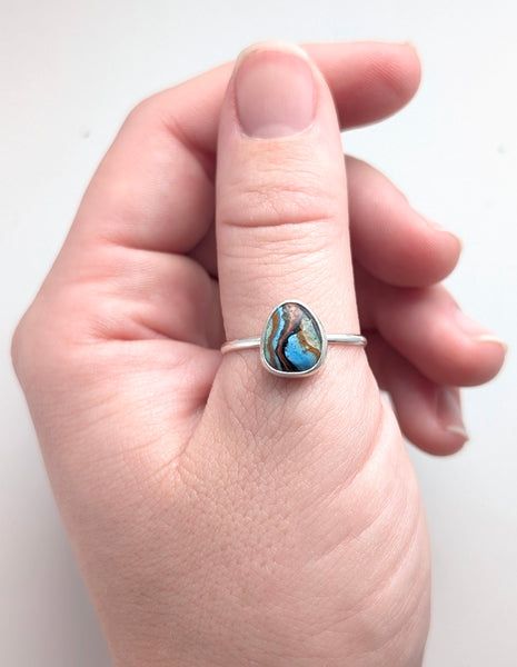 Rainbow Callsilica Stacking Ring, Size 9.5