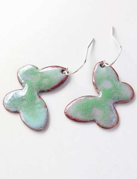 Enameled Butterfly Earrings