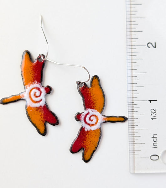 Enameled Dragonfly Earrings