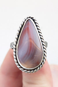 Pink Sierra Madre Agate Ring,Size 10