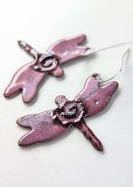 Enameled Dragonfly Earrings