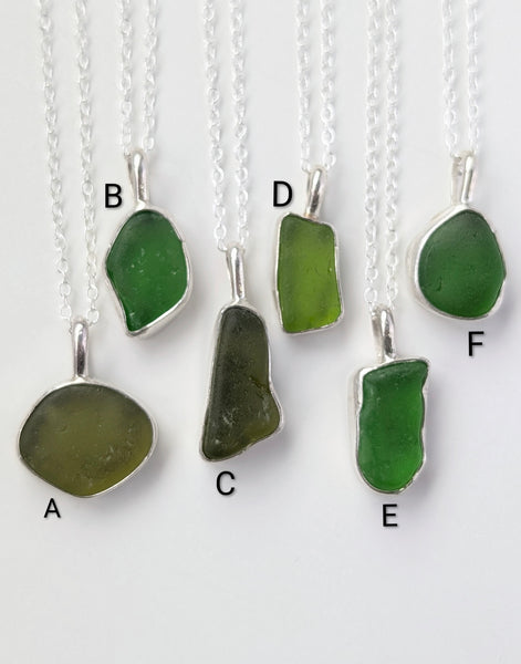 Green Sea Glass Necklace