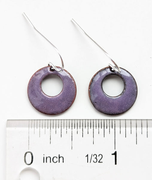 Purple Enameled Earrings