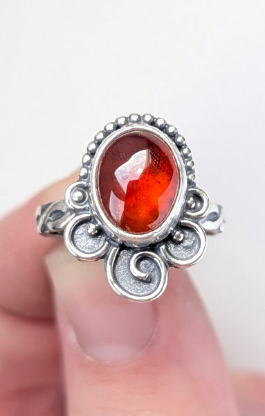 Hessonite Garnet Ring, Size 6
