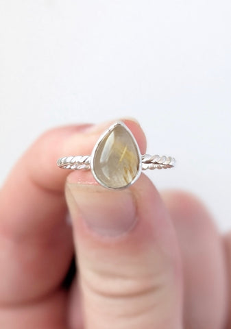 Rutile Quartz Ring, Size 6.5