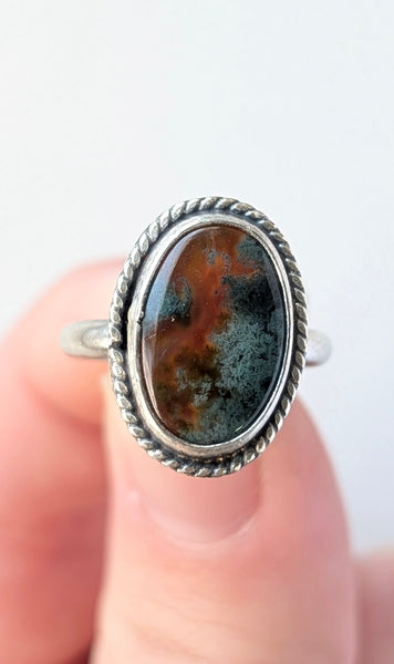 Moss Agate Ring, Size 5