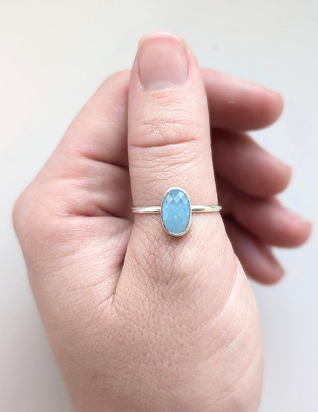 Aquamarine Stacking Ring, Size 10.5