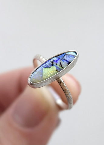 Sterling Opal Ring,Size 7