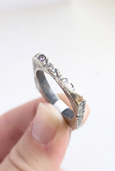 Casted Purple CZ Ring, Size 10.5
