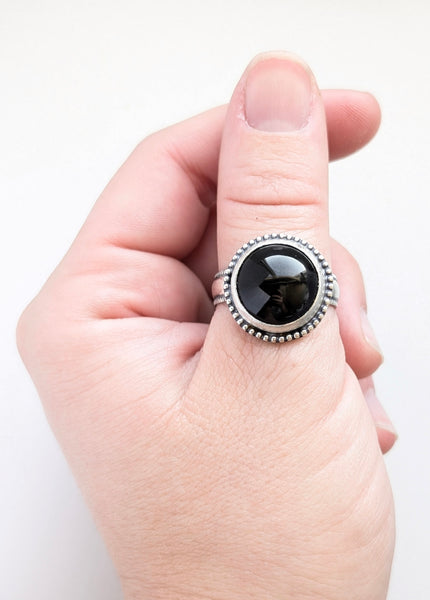Black Onyx Ring,Size 10.5