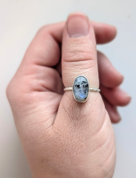 Moonstone Stacking Ring, Size 7.5