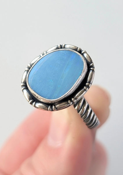 Boulder Opal Doublet Ring, Size 13