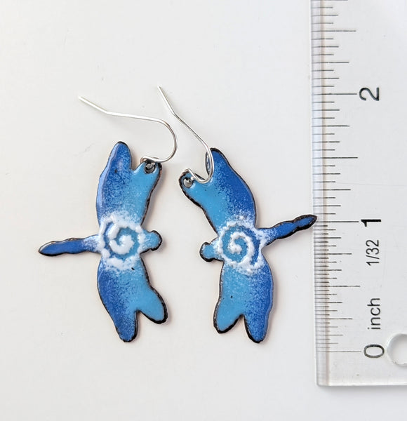 Enameled Dragonfly Earrings