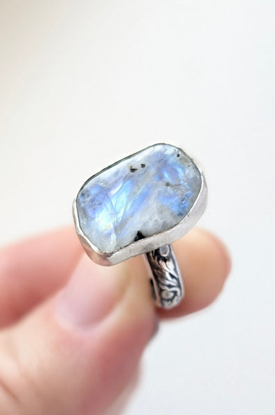 Moonstone Slice Ring, Size 5