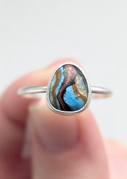 Rainbow Callsilica Stacking Ring, Size 9.5