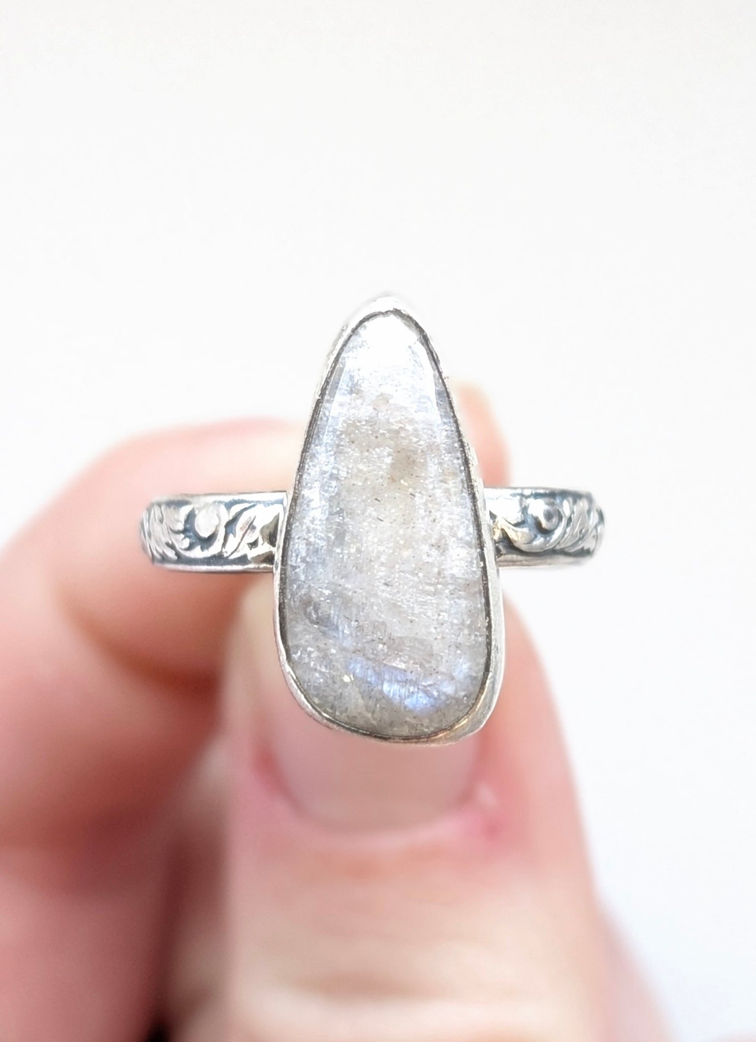 African Moonstone Ring, Size 9