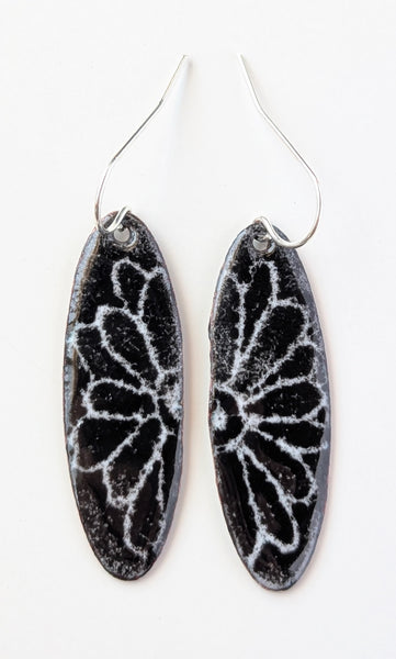Enameled Flower Earrings