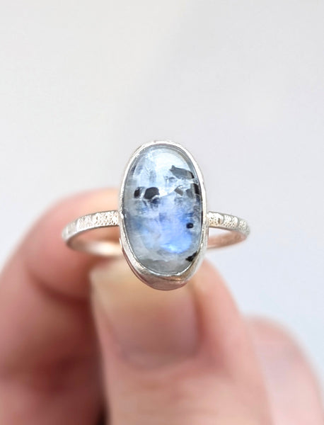 Moonstone Stacking Ring, Size 7.5