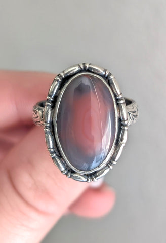 Pink Sierra Madre Agate Ring,Size 10