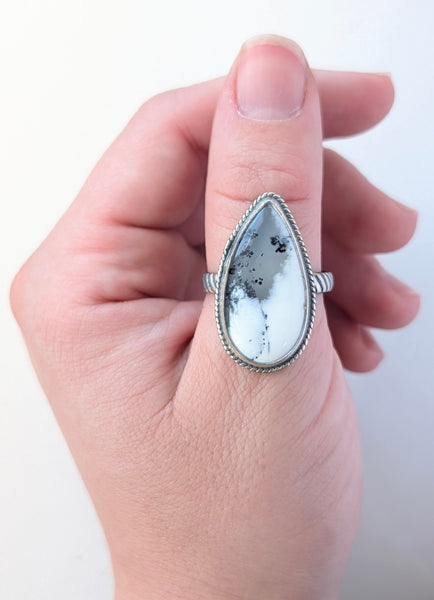 Dendritic Agate Ring, Size 11.5