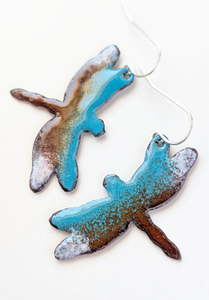 Enameled Dragonfly Earrings
