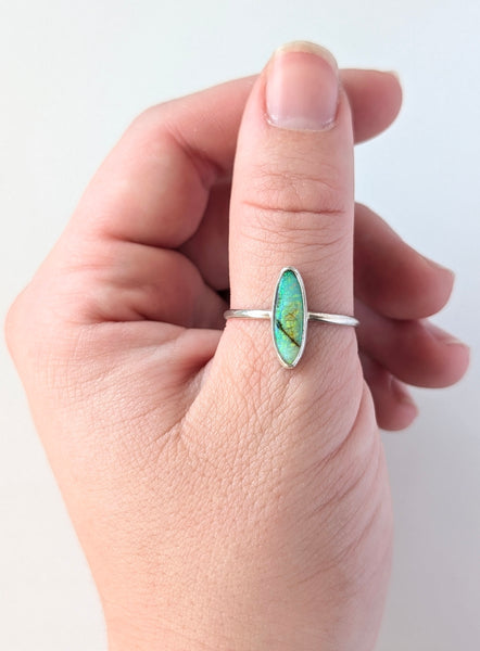 Sterling Opal Stacking Ring, Size 10.5