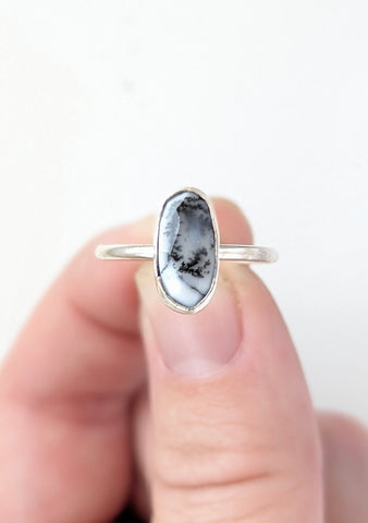 Dendritic agate Ring, Size 8