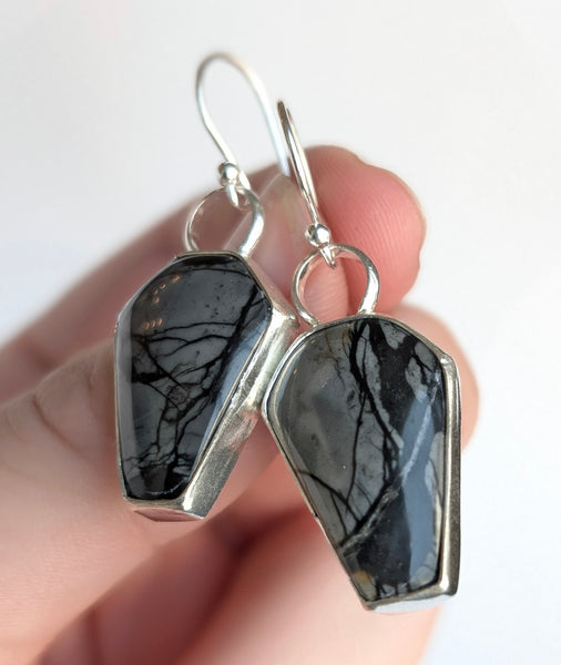 Picasso Jasper Coffin Dangle Earrings