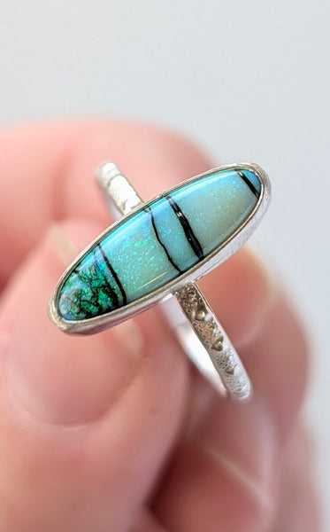 Sterling Opal Stacking Ring, Size 5.5
