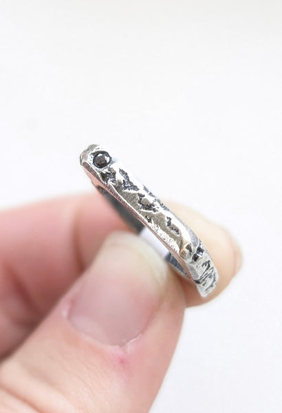 Casted Black CZ Ring, Size 5