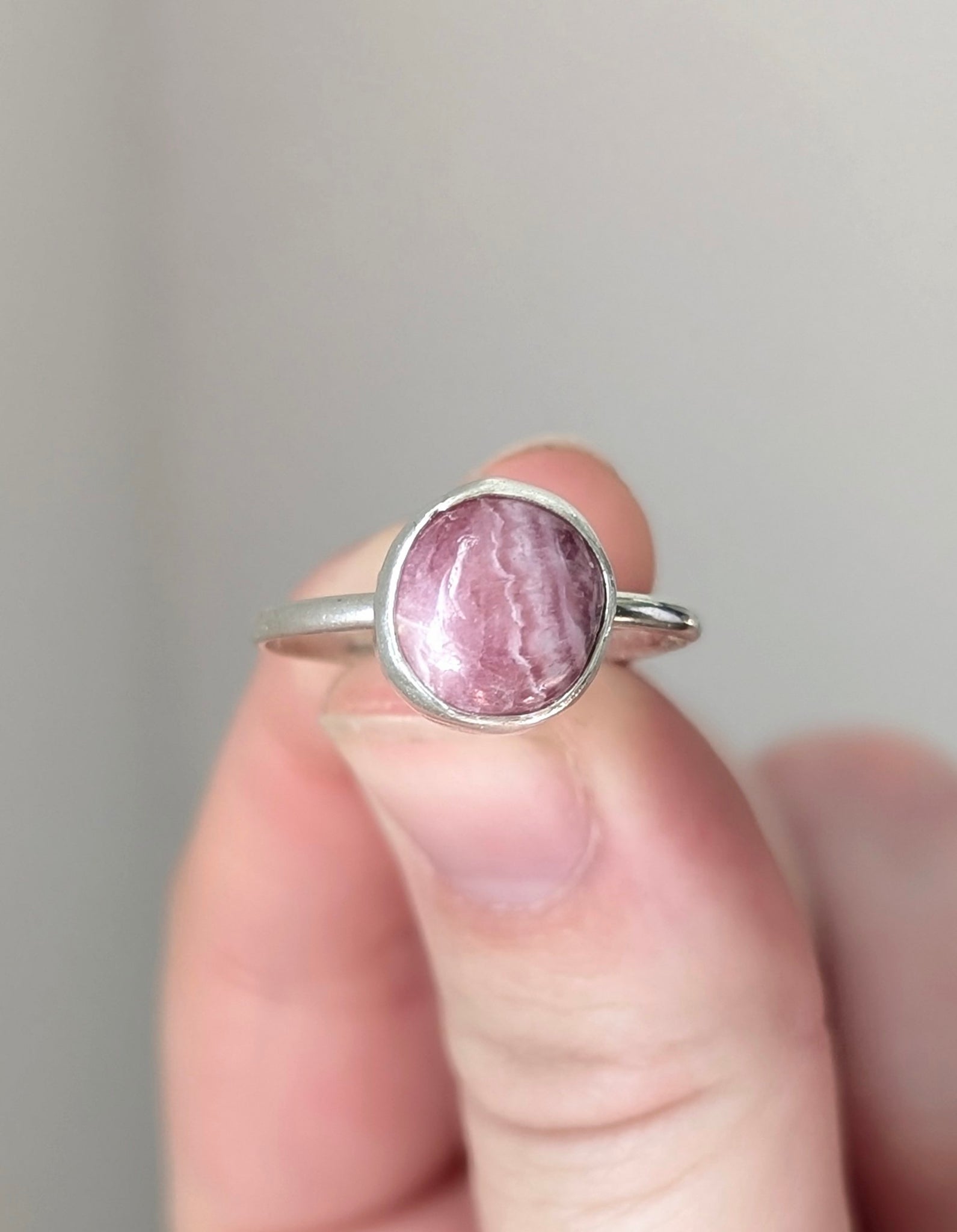 Rhodonite Buffalo Ring, Size 9.5