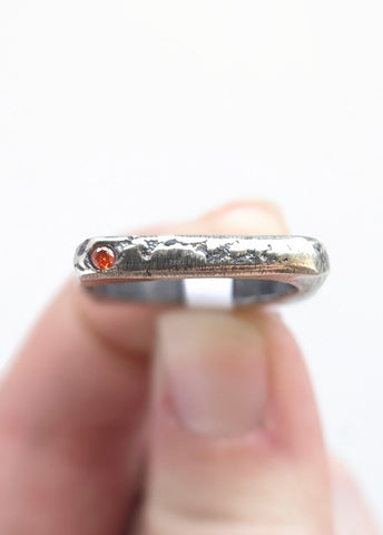 Casted Orange CZ Ring, Size 8