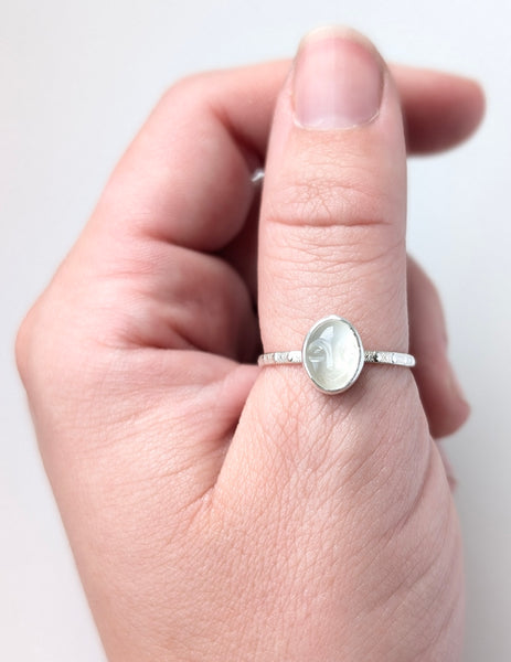 Moonstone Face Ring, Size 8.5