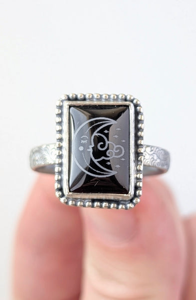 Black Onyx Ring, Size 11.5