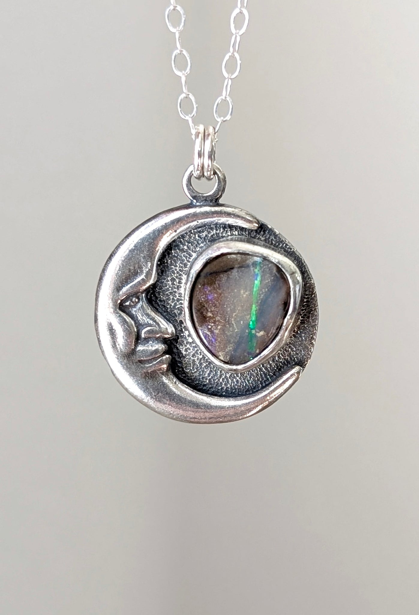 Moon Boulder Opal Necklace