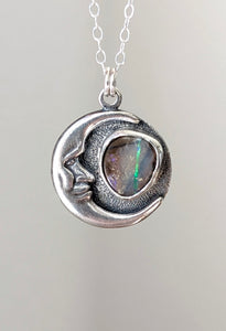 Moon Boulder Opal Necklace