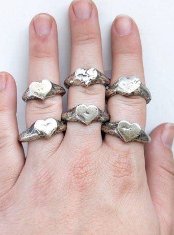 Sterling Silver Casted Heart Ring